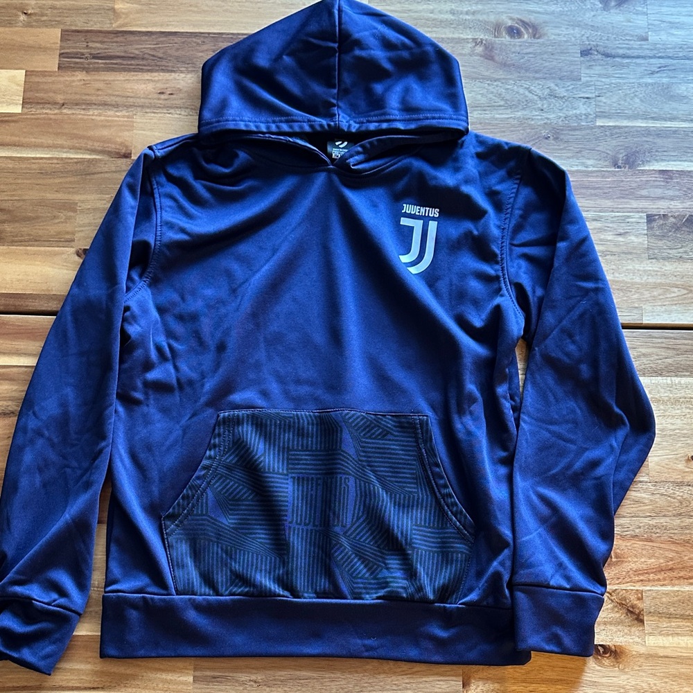 Kids Navy Juventus Hoodie - Medium